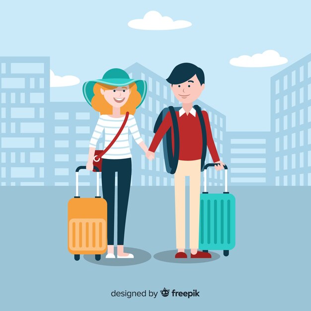 Fondo pareja viajando juntos