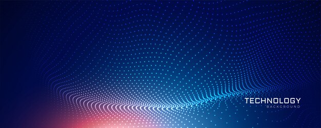 Fondo de partícula de tecnología azul Resumen