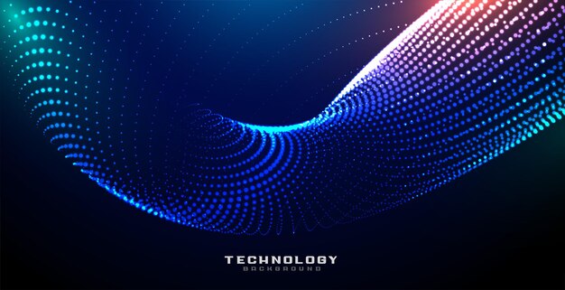 Fondo de partículas brillantes de tecnología digital