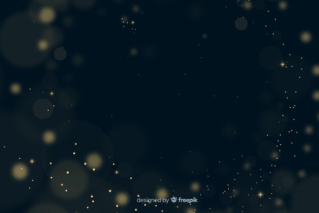 Fondo de partículas doradas bokeh