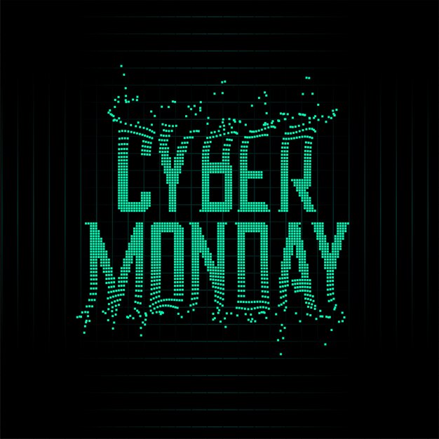 Fondo de partículas de lunes cibernético de estilo futurista