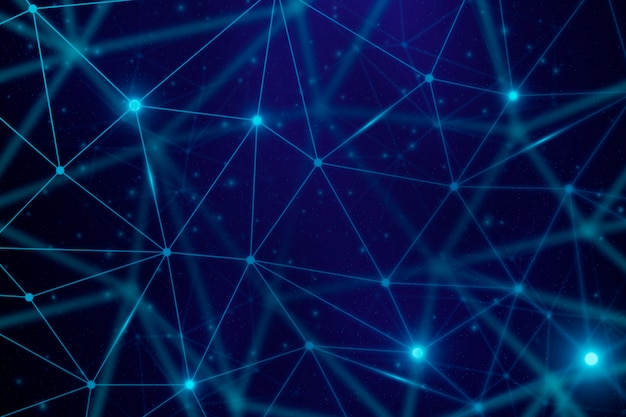 Fondo de partículas de tecnología abstracta realista