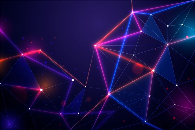 Fondo de partículas de tecnología abstracta realista