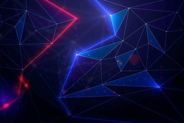 Fondo de partículas de tecnología abstracta realista