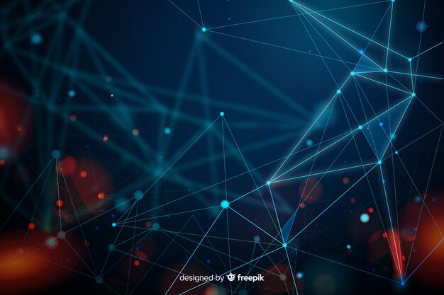 Fondo de partículas de tecnología abstracta