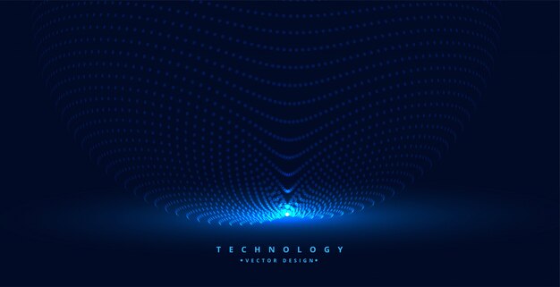 Fondo de partículas de tecnología con fuente de luz