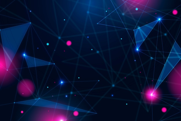 Fondo de partículas de tecnología realista abstracta