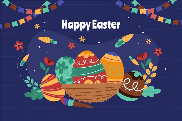 Fondo de pascua dibujado a mano