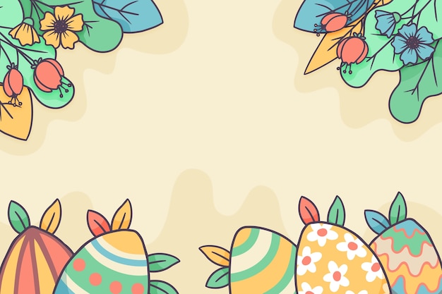 Vector gratuito fondo de pascua dibujado a mano