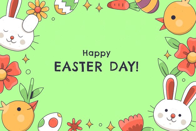 Fondo de pascua dibujado a mano