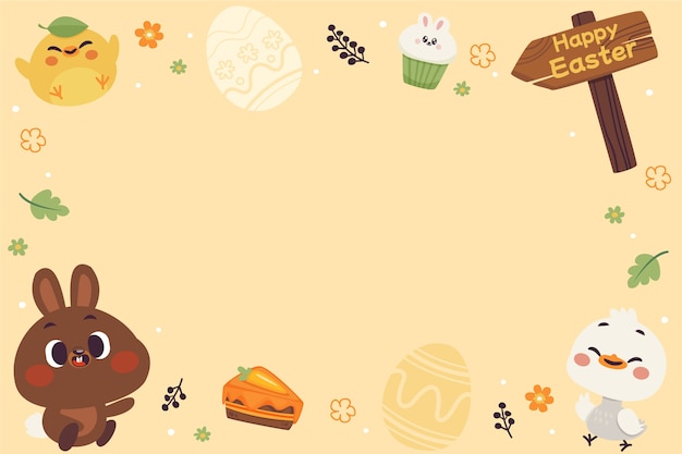Fondo de pascua dibujado a mano