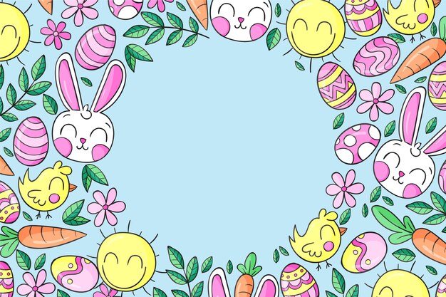 Fondo de pascua dibujado a mano