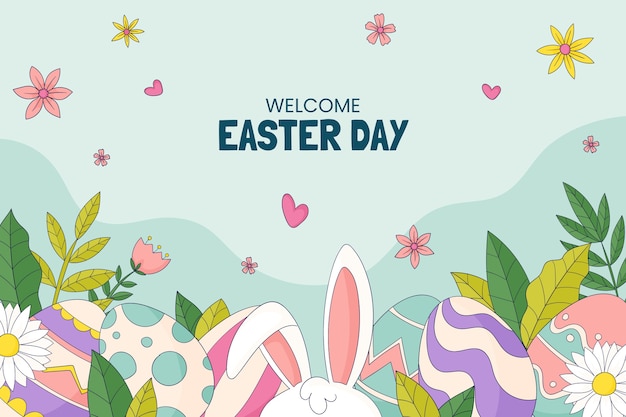 Fondo de pascua dibujado a mano