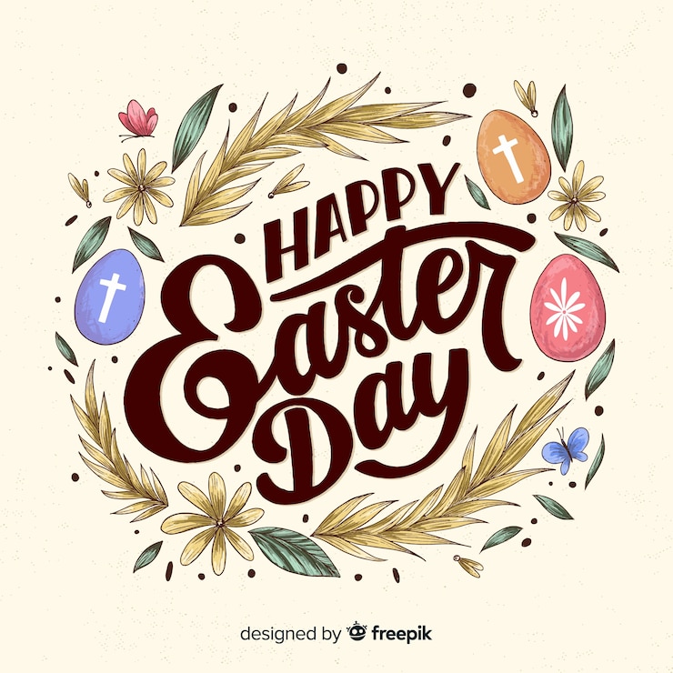 Vector gratuito fondo pascua lettering
