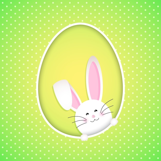 Vector gratuito fondo de pascua con lindo conejito