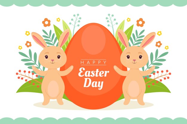 Fondo de pascua plano dibujado a mano