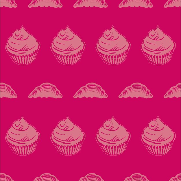 Fondo de pastel de panadería de patrones sin fisuras