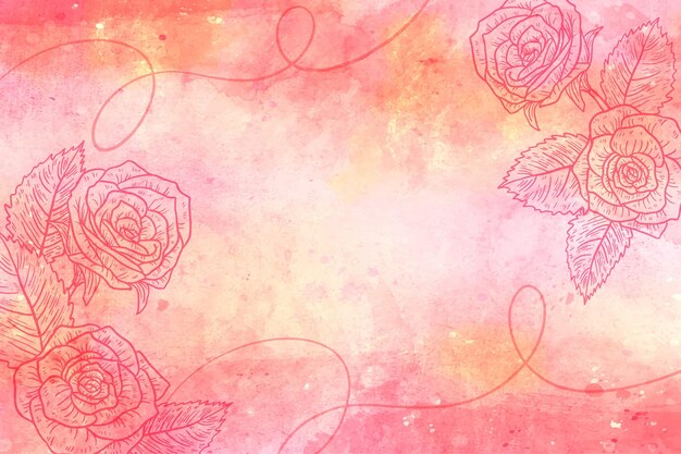 Fondo pastel en polvo con elementos botánicos