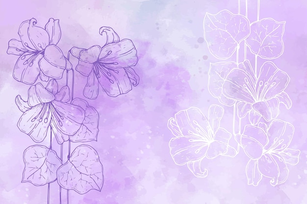 Fondo pastel en polvo con elementos dibujados a mano