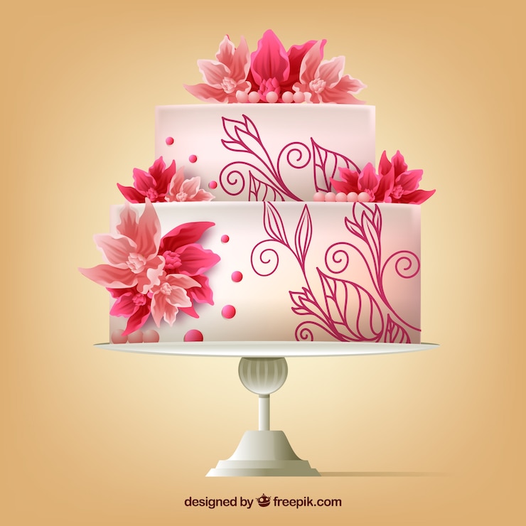 Vector gratuito el fondo del pastel sabroso en estilo realista