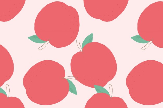 Fondo pastel de vector transparente manzana patrón