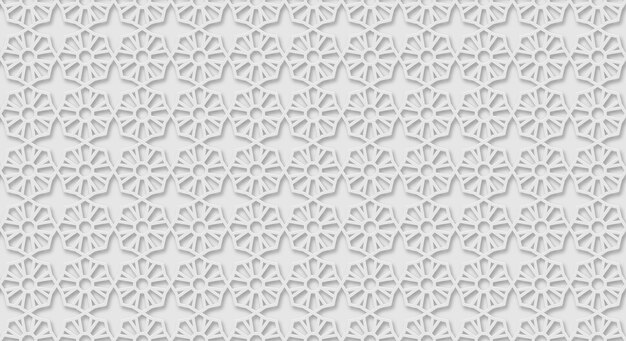 Fondo de patrón árabe Ornamento islámico vector Forma geométrica 3d Textura motivo tradicional árabe