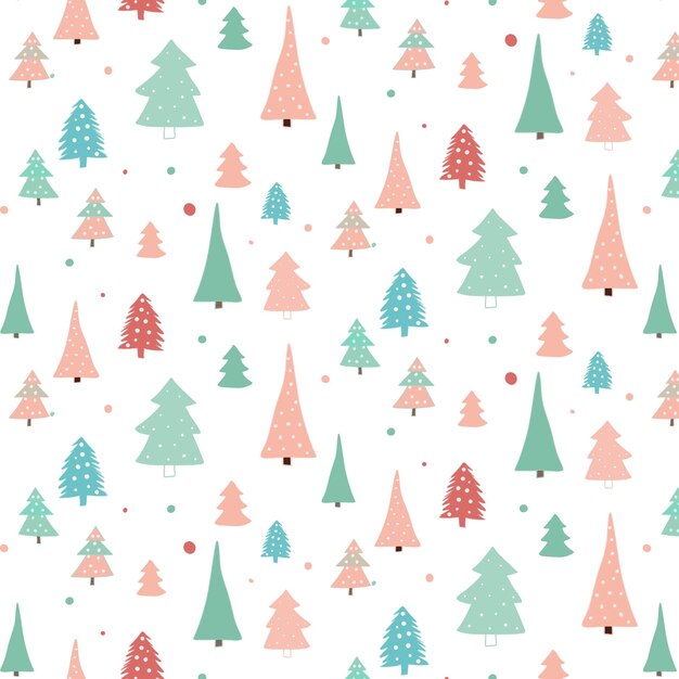 Fondo de patrón de árbol de Navidad de estilo escandinavo