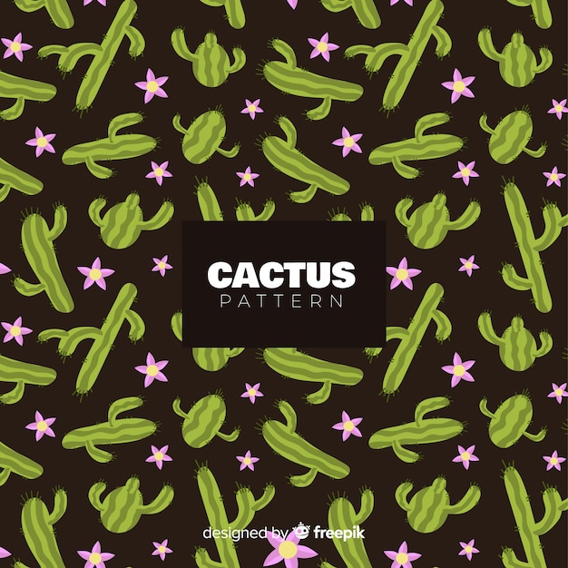 Fondo patrón cactus dibujado a mano