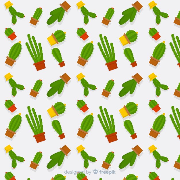 Fondo patrón cactus dibujado a mano