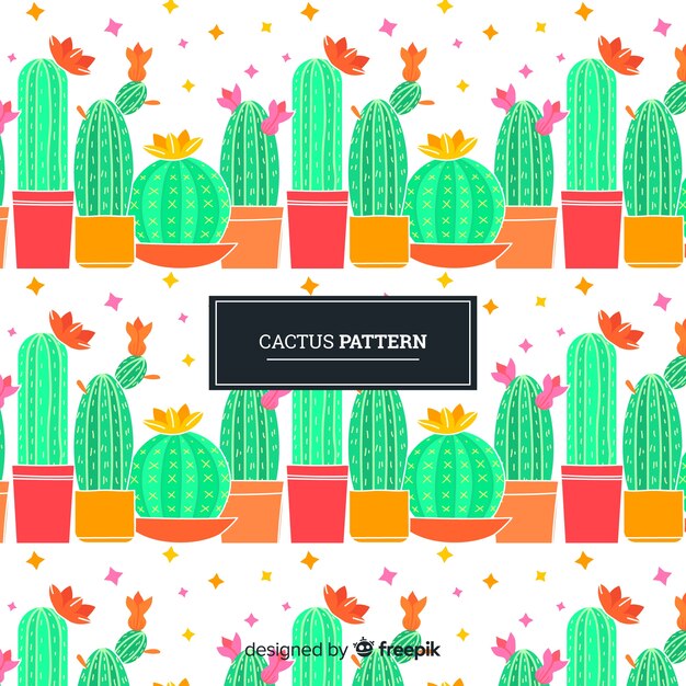 Fondo patrón cactus plano