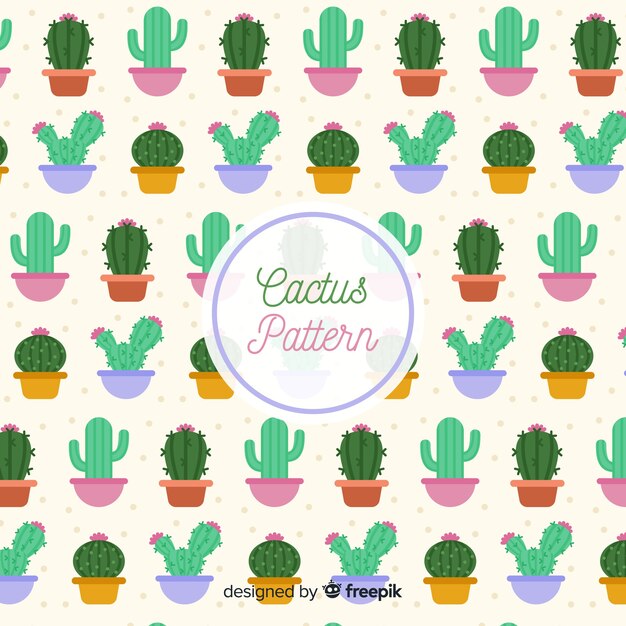 Fondo patrón cactus plano