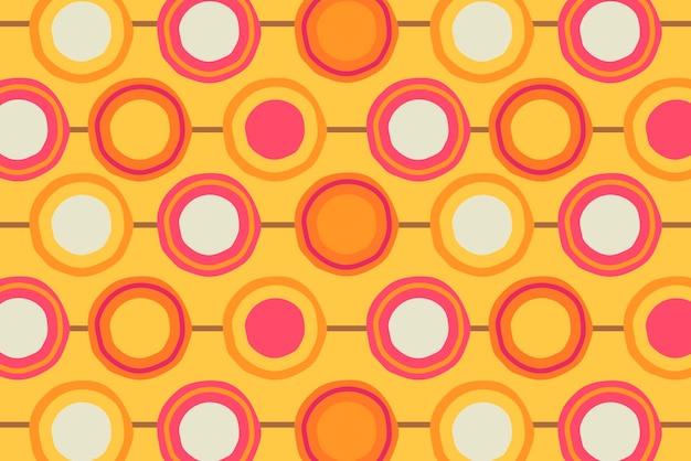 Fondo de patrón de colores retro, vector de forma de círculo geométrico