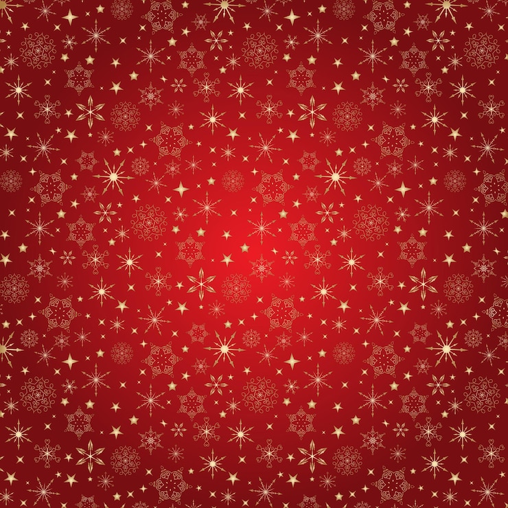 Vector gratuito fondo de patrón de copo de nieve de navidad rojo y dorado