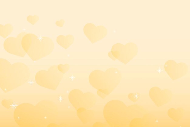 Fondo de patrón de corazón amarillo brillo de vector