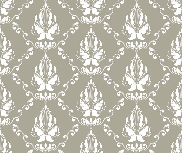 Fondo de patrón sin costuras de Damasco vectorial. Adorno de damasco antiguo de lujo clásico, textura victoriana real sin fisuras para papeles pintados, textiles, envoltura. Exquisita plantilla barroca floral.