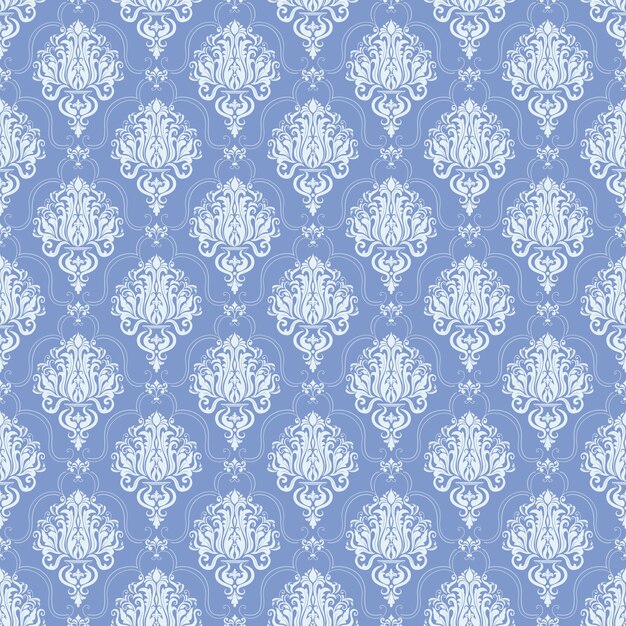 Fondo de patrón sin costuras de Damasco vectorial. Adorno de damasco antiguo de lujo clásico, textura victoriana real sin fisuras para papeles pintados, textiles, envoltura. Exquisita plantilla barroca floral.