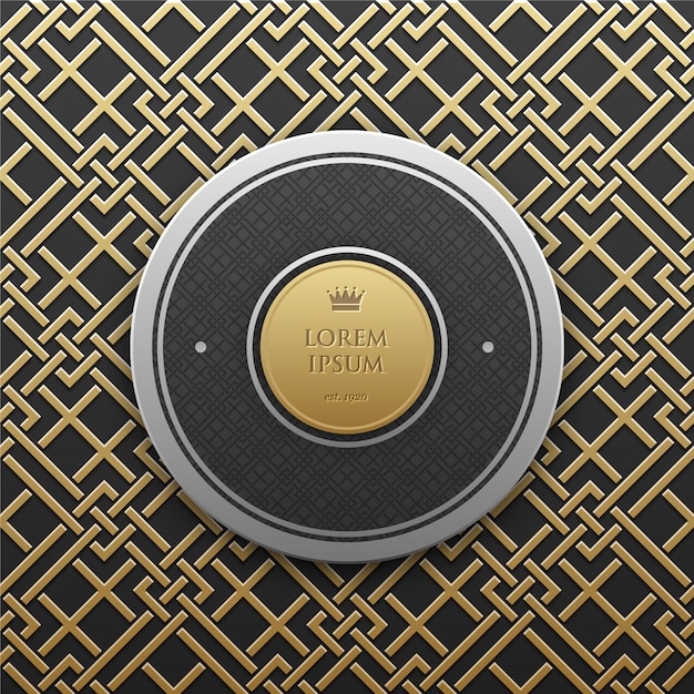 Fondo con patrón dorado y logo