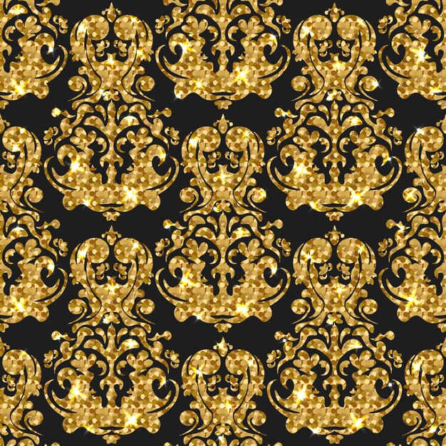 Fondo con patrón de elementos dorados