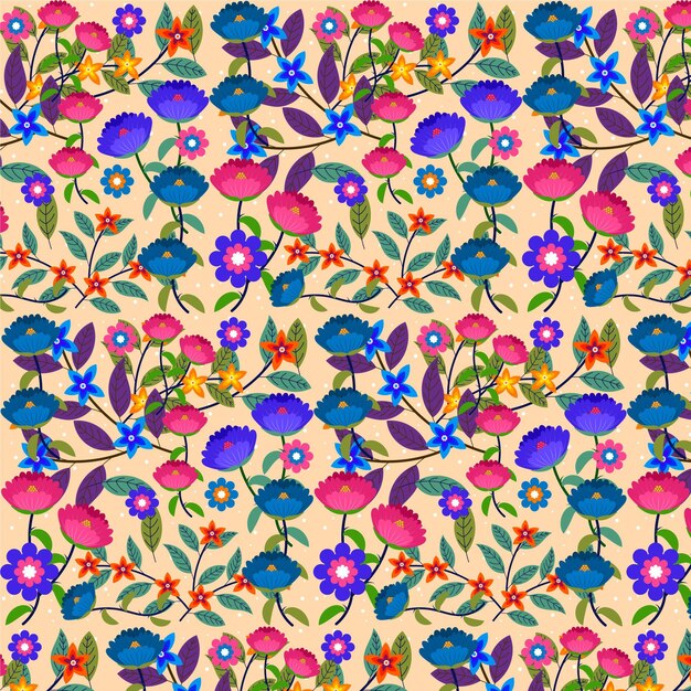 Fondo de patrón floral exótico pintado a mano