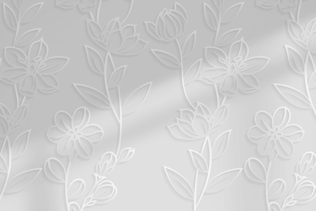 Vector gratuito fondo de patrón floral plateado