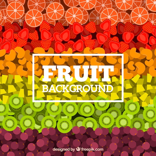 Fondo con patrón de fruta multicolor