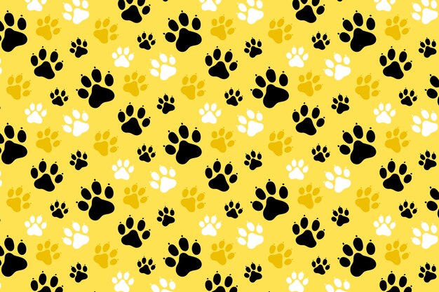 Fondo con patrón de patas dibujado a mano