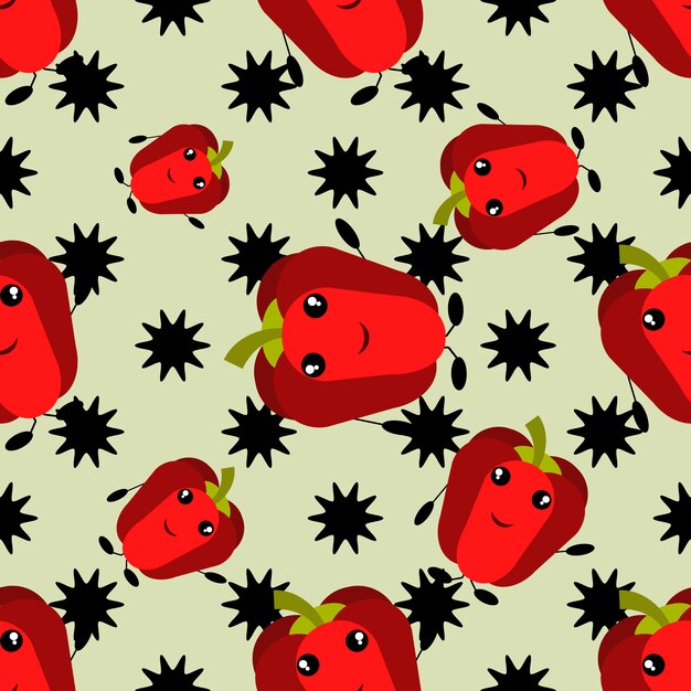 Fondo con patrón de pimientos rojos