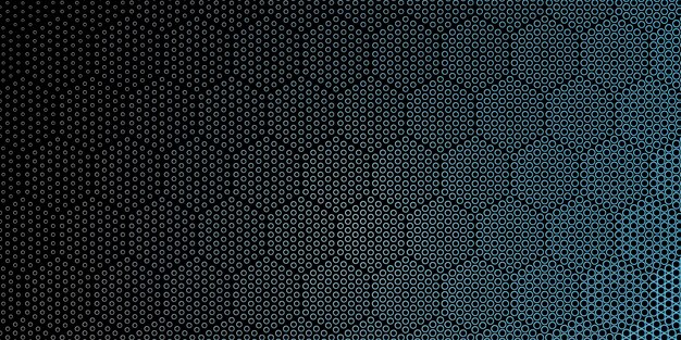 Fondo de patrón de puntos de semitono de contorno de estilo hexagonal