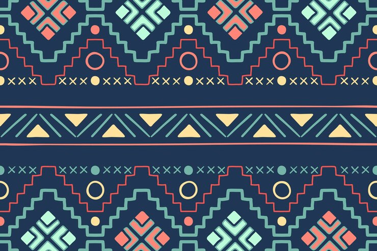 Vector gratuito fondo de patrón tribal, colorido diseño geométrico transparente, vector