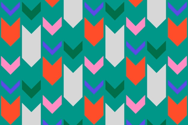 Fondo de patrón tribal, zigzag verde, vector de diseño creativo