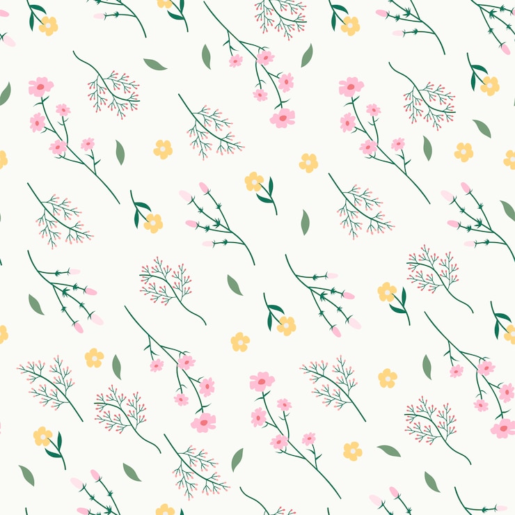 Vector gratuito fondo con patrones florales