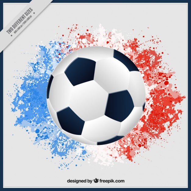 Fondo de pelota con salpicaduras de acuarela de los colores de la bandera francesa