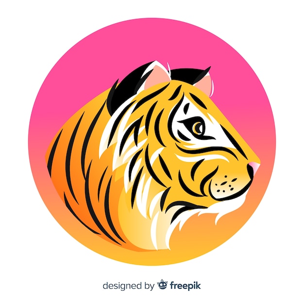Vector gratuito fondo perfil tigre