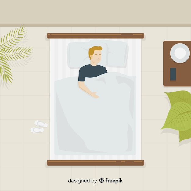 Vector gratuito fondo persona durmiendo en la cama